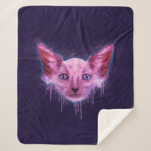 Pop Art Lykoi Cat Sherpa Deken