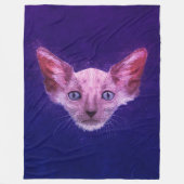 Pop Art Lykoi Werewolf Cat Fleece Deken (Voorkant)