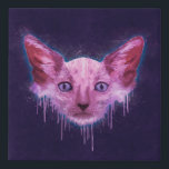 Pop Art Lykoi Werewolf Cat Imitatie Canvas Print<br><div class="desc">Een digitaal schilderij van een Lykoi-kat met krassen,  spetters en druppels over een ruwe getextureerde achtergrond.</div>