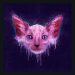 Pop Art Lykoi Werewolf Cat Poster<br><div class="desc">Een digitaal schilderij van een Lykoi-kat met krassen,  spetters en druppels over een ruwe getextureerde achtergrond.</div>