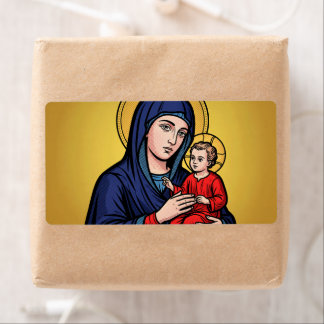 Pop Art Madonna and Child Comic Style Etiket