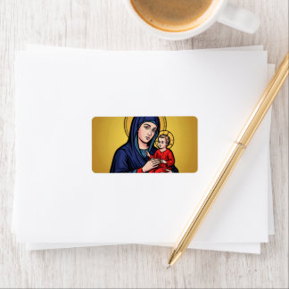 Pop Art Madonna and Child Comic Style Etiket