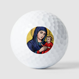 Pop Art Madonna and Child Comic Style Golfballen