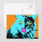 Pop Art Maine Coon Cat Briefkaart (Voorkant / Achterkant)