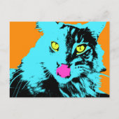 Pop Art Maine Coon Cat Briefkaart (Voorkant)