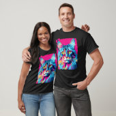 Pop Art Maine Coon Kat Roze T-shirt (Unisex)