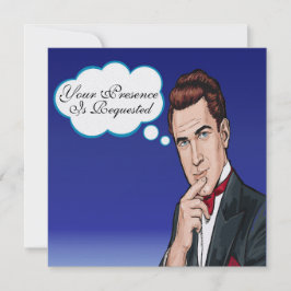 Pop Art Man Plechtige Viering Uitnodiging