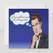 Pop Art Man Plechtige Viering Uitnodiging (Voorkant)