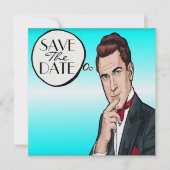 Pop Art Man Plechtige Viering Uitnodiging (Voorkant)