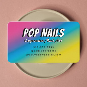 Pop Art Manicuriste Artiest Nagel Tech Expressief Visitekaartje