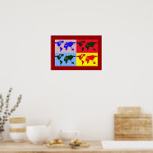 pop art map decor poster (Keuken)