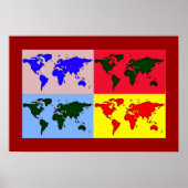 pop art map decor poster (Voorkant)