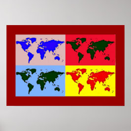 pop art map decor poster