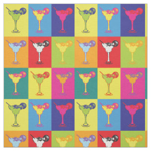 Pop Art Margarita Cocktails Retro Patroon Stof