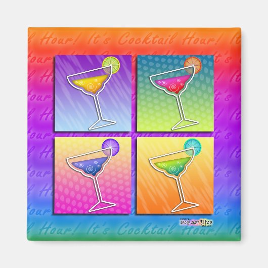 Pop Art MARGARITAS SQ. MAGNEET (Voorkant)