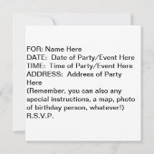 Pop Art MARGARITAS SQ. PARTIJINVITATIE Kaart (Achterkant)