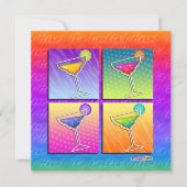 Pop Art MARGARITAS SQ. PARTIJINVITATIE Kaart (Voorkant)