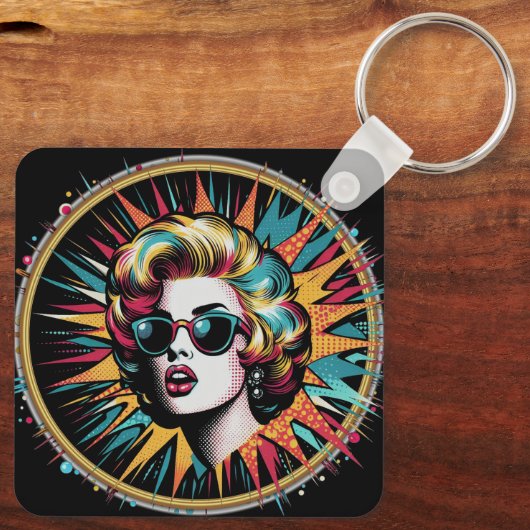 Pop Art Marilyn Sleutelhanger (Achterkant)