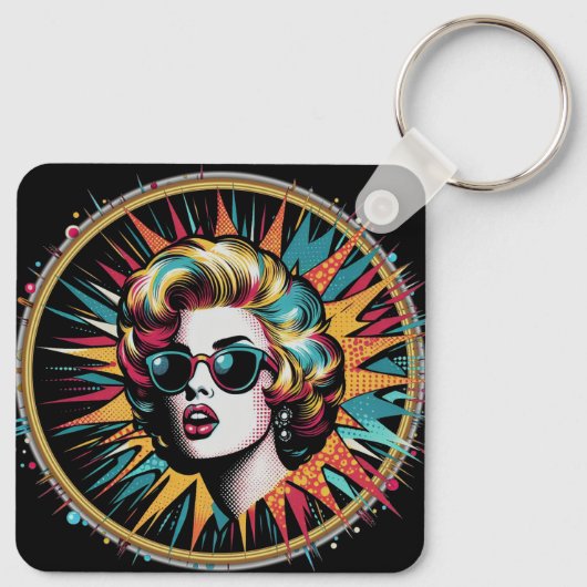 Pop Art Marilyn Sleutelhanger (Achterkant)