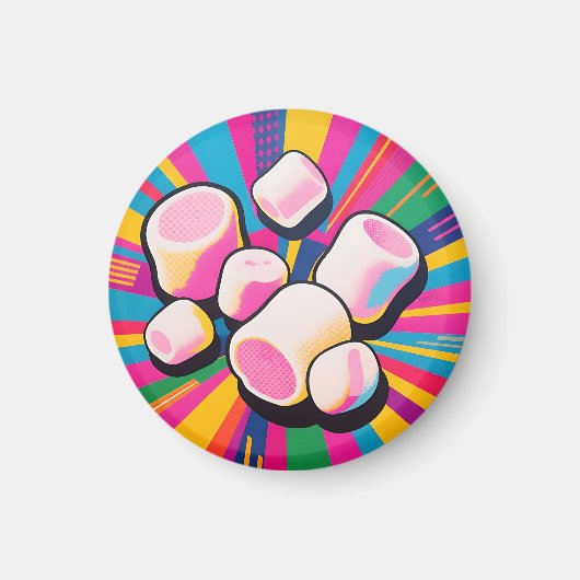Pop Art Marshmallow Explosie Magneet (Voorkant)