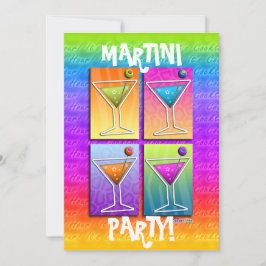 Pop Art MARTINIS Feest UITNODIGING (5X7)