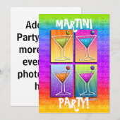 Pop Art MARTINIS Feest UITNODIGING (5X7) (Voorkant / Achterkant)