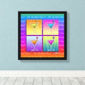 POP ART MARTINIS Gallery Wrapped Canvas Afdruk (Insitu (Houten vloer))