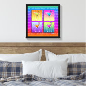 POP ART MARTINIS Gallery Wrapped Canvas Afdruk (Insitu (Slaapkamer))