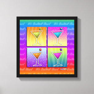 POP ART MARTINIS Gallery Wrapped Canvas Afdruk