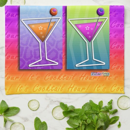 Pop Art MARTINIS Kitchen - Bar TOWEL Theedoek (Gevouwen)
