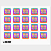 Pop Art MARTINIS STICKER (vierkant) (Vel)
