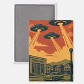 Pop Art MCM Alien Invasion Magneet (Voorkant / Achterkant)