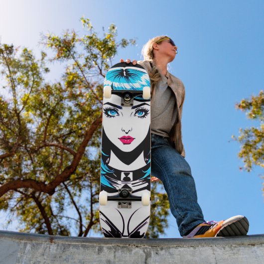 Pop Art Meisje Anime Comic Skateboard Deck (Buiten 1)