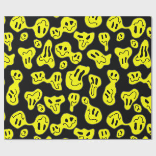 pop Art Melting Happy Faces retro jaren 90 Cadeaupapier