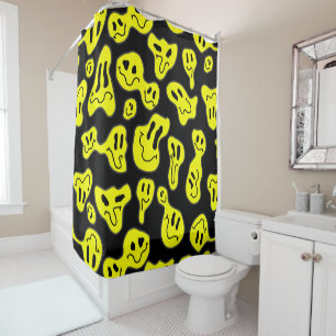 pop Art Melting Happy Faces retro jaren 90 Douchegordijn