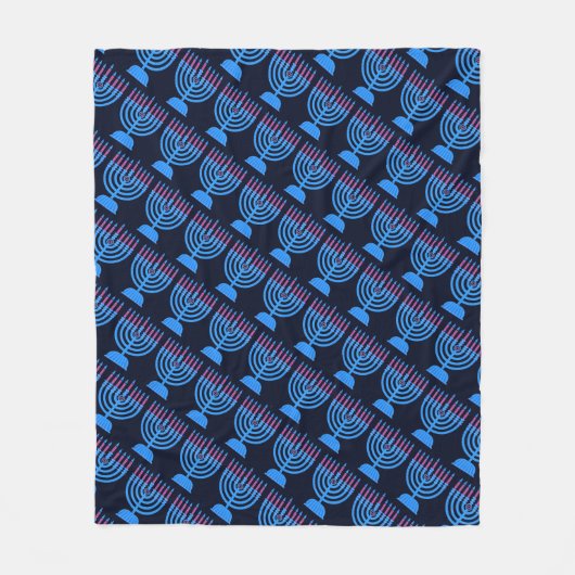 Pop Art Menorah Fleece Deken (Voorkant)
