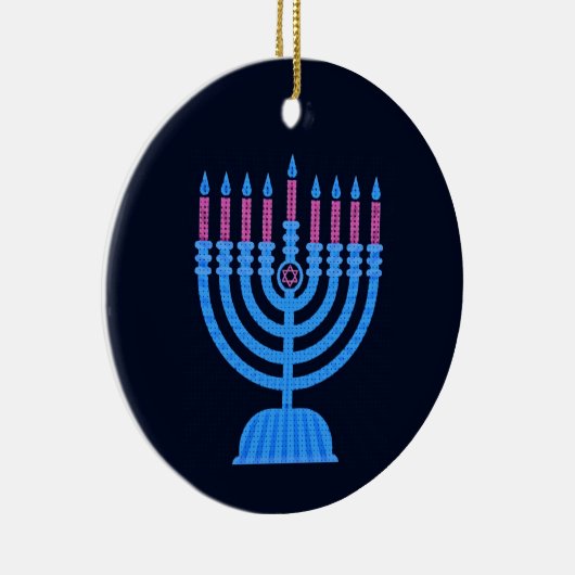 Pop Art Menorah Keramisch Ornament (Rechts)