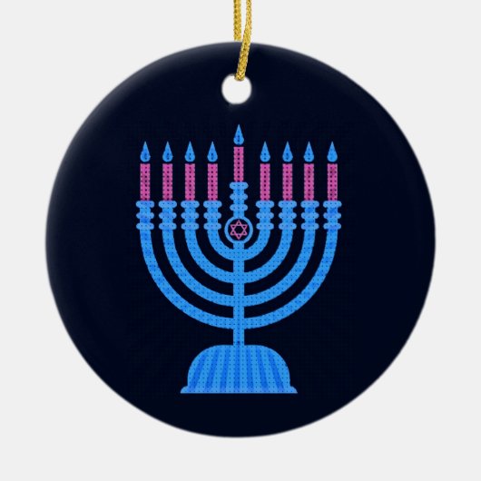 Pop Art Menorah Keramisch Ornament (Voorkant)