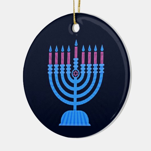 Pop Art Menorah Keramisch Ornament (Links)