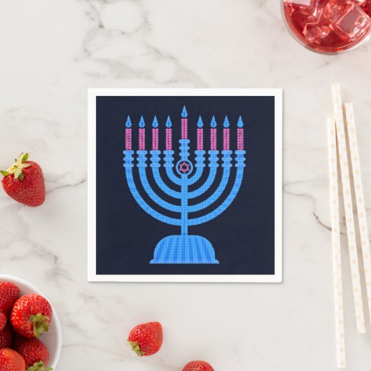 Pop Art Menorah Napkins Servet (Insitu)