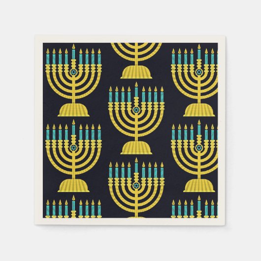 Pop Art Menorah Napkins Servet (Voorkant)