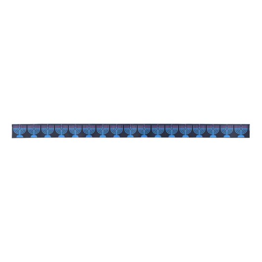 Pop Art Menorah Satin Ribbon Satijnen Lint (Voorkant)