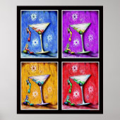 Pop Art Mermaid Martinis Poster (Voorkant)