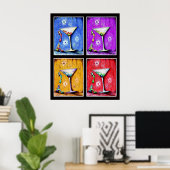 Pop Art Mermaid Martinis Poster (Thuiskantoor)
