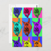 Pop Art met Dachshund Ears-flapping Briefkaart (Voorkant / Achterkant)