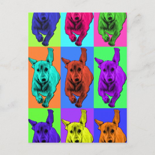 Pop Art met Dachshund Ears-flapping Briefkaart (Voorkant)