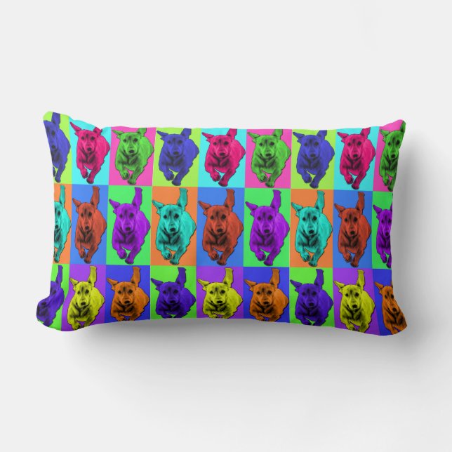 Pop Art met Dachshund Ears-flapping Kussen (Voorkant)