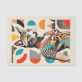 Pop Art Mid Century collage van een mode kattenvro Tissuepapier (Voorkant)