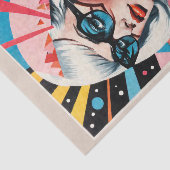 Pop Art Mid Century vrouw met mode bril Tissuepapier (Detail)