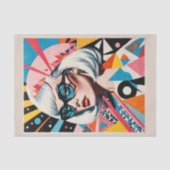 Pop Art Mid Century vrouw met mode bril Tissuepapier (Voorkant)